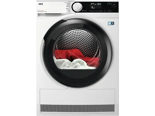 AEG TR8T70680 Wärmepumpentrockner Serie 8000 AbsoluteCare® mit Trommelsteuerung (8 kg, A+++, Weiß / Schwarz / Weiß)