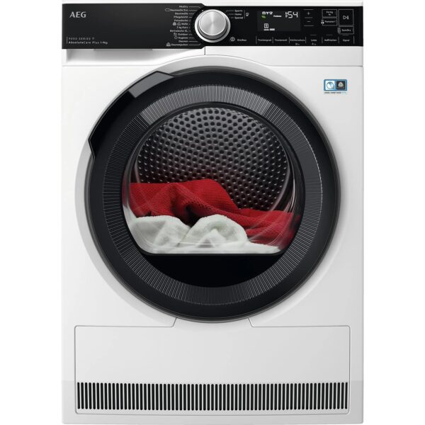 AEG TR9W80690 Wärmepumpentrockner Serie 9000 mit AbsoluteCare® Plus (9 kg, A+++, Weiß / Schwarz / Schwarz)