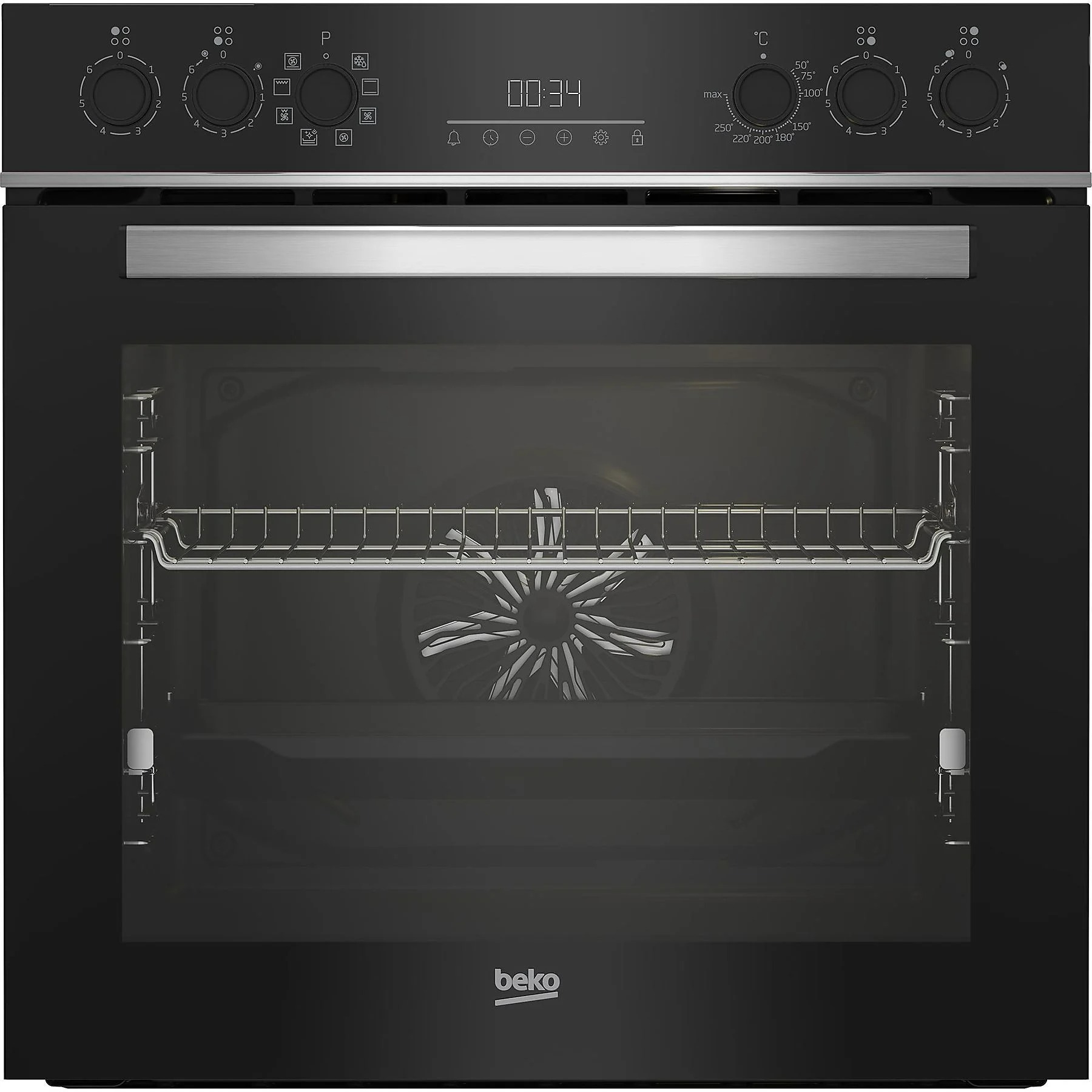 BEKO BBUM13329XS, Einbauherdset (Glaskeramikkochfeld, A, 72 l)
