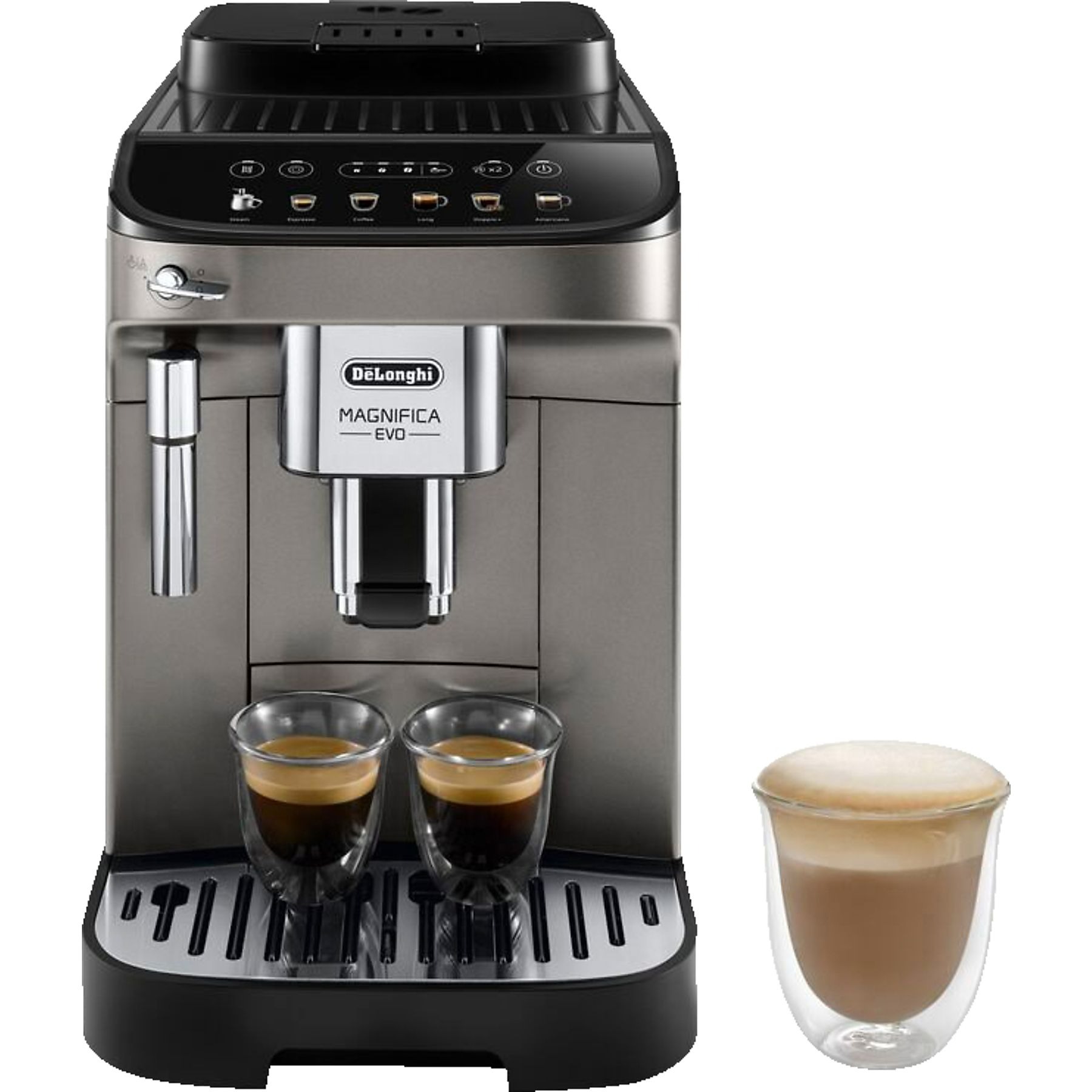 DELONGHI Magnifica Evo ECAM290.42.TB - 5 Kaffeespezialitäten Kaffeevollautomat Titan/Schwarz