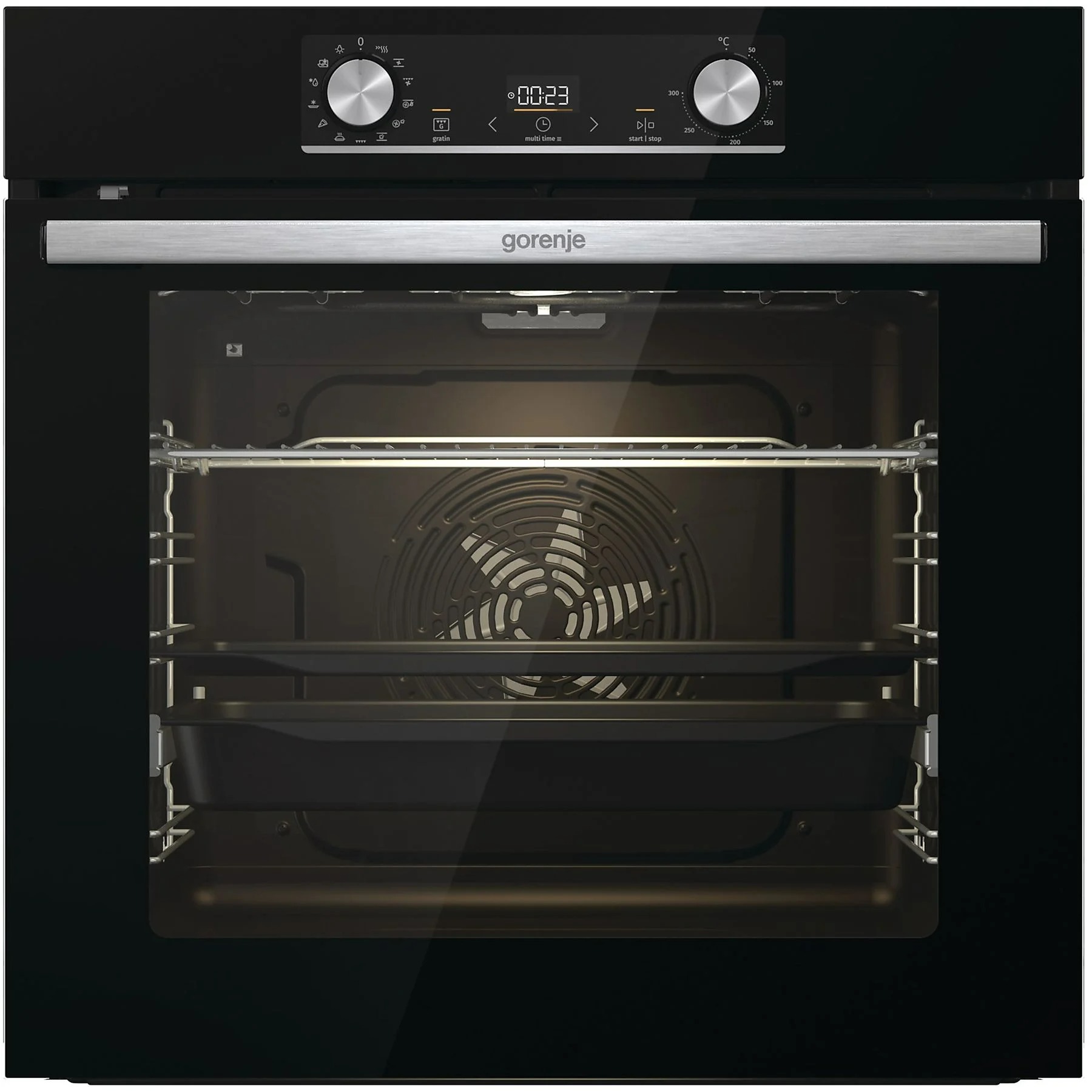 GORENJE Black Steam Pyro, Einbauherdset (Induktions-Kochfeld, A+, 77 l)