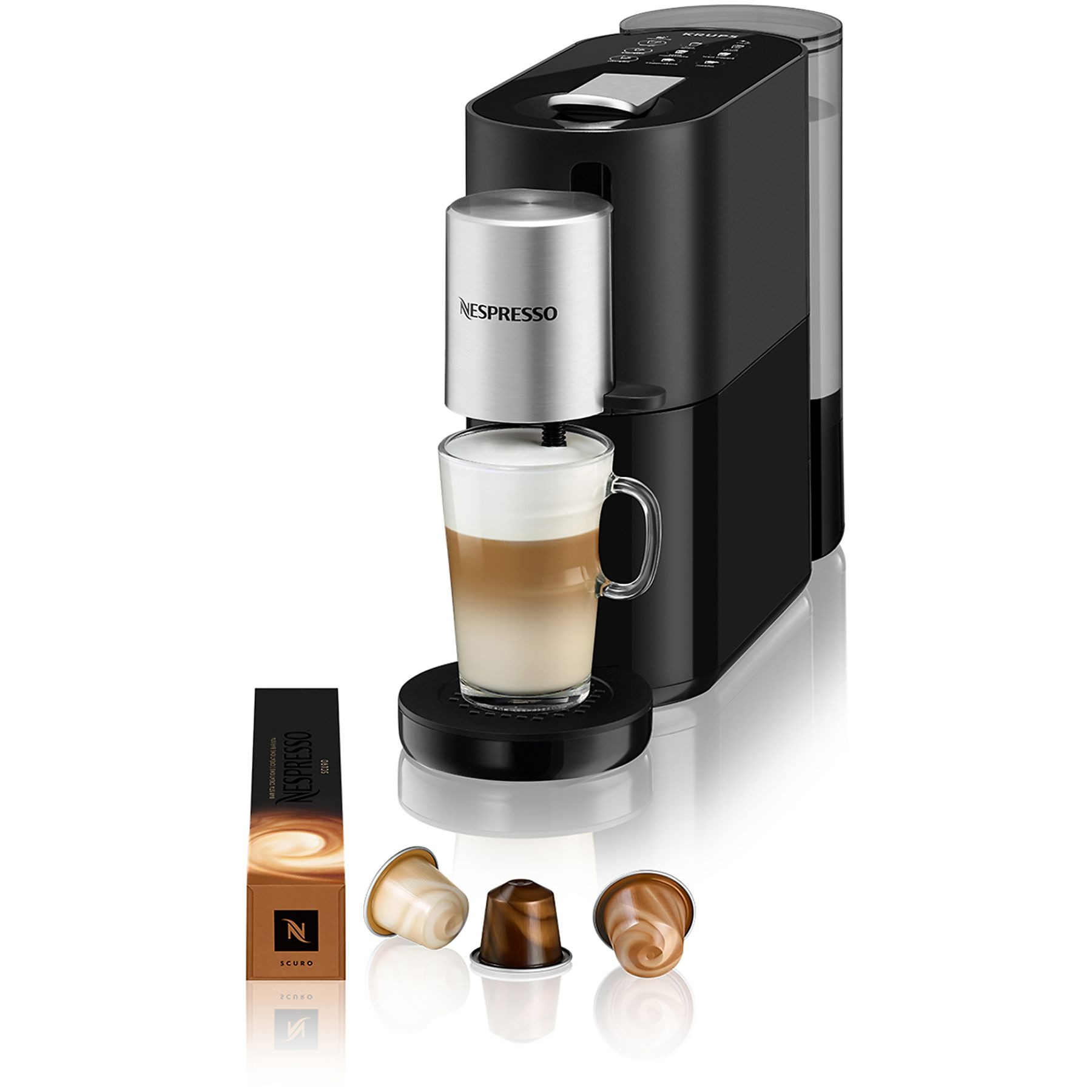 KRUPS XN 8908 NESPRESSO ATELIER Kapselmaschine Schwarz/Silber