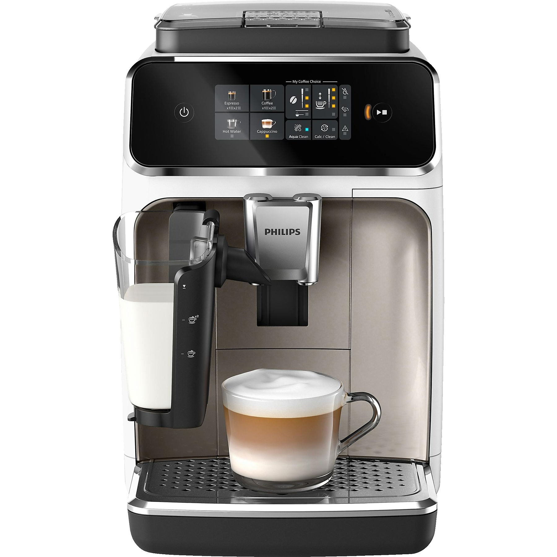 PHILIPS EP2333-40 Serie 2300 LatteGo 3 Kaffeespezialitäten Kaffeevollautomat Weiß-Chrom