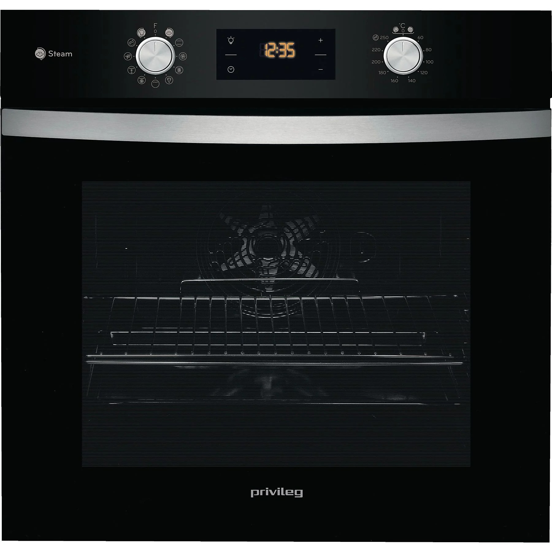 PRIVILEG BAKO Turn&Go Steam 600, Einbaubackofenset (Induktionskochfeld, A+, 71 l)
