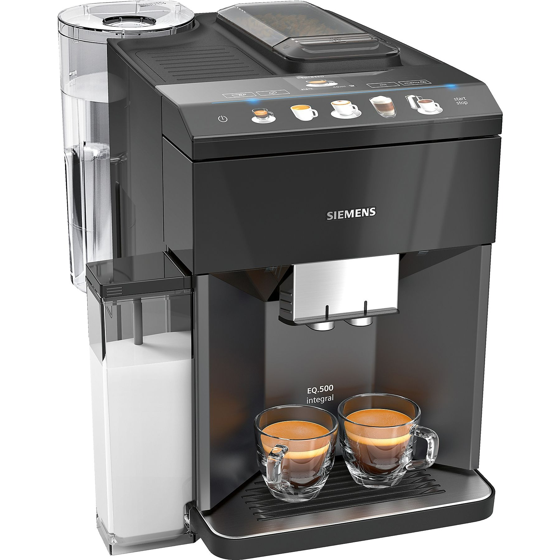 SIEMENS TQ505D09 EQ.500 integral Kaffeevollautomat Saphirschwarz metallic/Klavierlack Schwarz